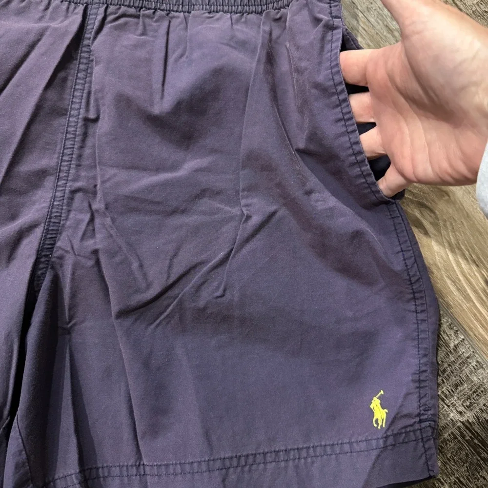 Polo Sport Swim Trunks Mens M Purple Cotton Nylon Mesh Lined Shorts Pony Logo